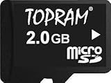 TOPRAM 2GB MicroSD Micro SD TransFlash Memory Card + FREE SD Adapter
