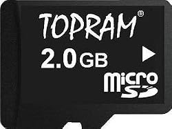 2GB microSD card for mobile phones with SD adapter