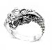 Sterling Silver Wrapped Snarling Dragon Ring (Size 8,9,10,11,12)