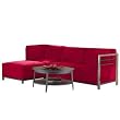 Copenhagen 4-pc. Titanium Sectional - Microsuede Scarlet