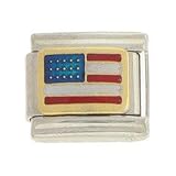 American Flag Italian Charm Link by SUTJI
