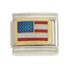American Flag Italian Charm Link by SUTJI by 
