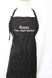 Black Embroiderd Apron Rams fans grill better