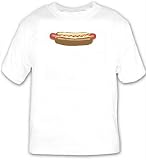White T-Shirt with the image of: Hotdog