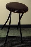 Safety Lock Bar Stool - Folding Seat (Black) (24H x 14Diam)
