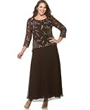 J Kara Plus Size Scoop-Neck Gold-Beaded Asymmetrical-Bodice Dress