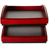 Rolodex Executive Wood Line II Front-Loading Double Desk Tray Letter-Size, Mahogany (19260)