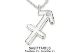 14K White Gold Diamond Sagittarius Pendant w/Chain
