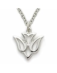 .925 Sterling Silver Holy Spirit Peach Dove Necklace in a Pierced Descending Design Christian Jewelry Womens Religious Jewelry Gift Boxed.w/Chain Necklace 18" Length Gift Boxed.
