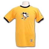 Pittsburgh Penguins Vintage Team Color Ringer T-Shirt (Gold) Size Medium
