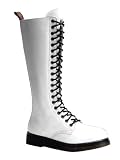 White 20 Eyelet Knee Combat Boot - Mens 7