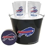 Buffalo Bills Pint Glasses and Beer Bucket Set | Buffalo Bills Gift Set