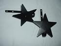 Curtain Tiebacks-Stars! Pair--Amish Made Wrought Iron