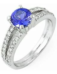1.10 Ct Tanzanite and Diamond Ring 14k Gold