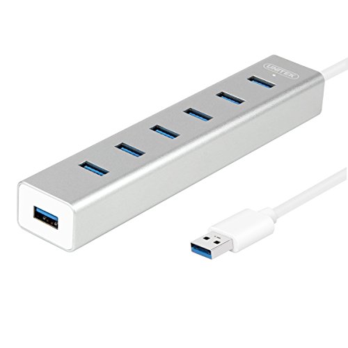 UNITEKΓΒ USB HubΓΒ 3.0ΓΒ 7-Port Superspeed Aluminum Hub with 5V/2A Power Adapter and BC 1.2 Charging, Built-in 1.3 ft USB 3.0 Cable (Powered via USB or Power Outlet) For Windows, Mac, PC, AppleΓΒ IOS (Silver) UNITEKΓΒ USB HubΓΒ 3.0ΓΒ 7-Port Superspeed Aluminum Hub with 5V/2A Power Adapter and BC 1.2 Charging, Built-in 1.3 ft USB 3.0 Cable (Powered via USB or Power Outlet) For Windows, Mac, PC, AppleΓΒ IOS (Silver)