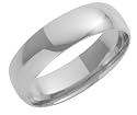 9ct White Gold Gents 6mm Light Court-Shape Wedding Ring