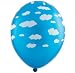 Toys : Party Supplies - Cyan with White Clouds Balloons (6)