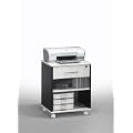 Pharao24 Rollcontainer wei� Lackoptik schwarz Hochglanz