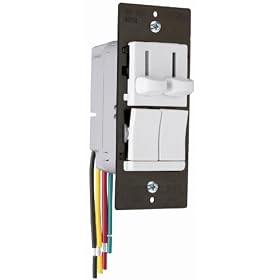 Pass and Seymour LSDC16PWV Decorator Fan Speed Control with Dimmer, White by Pass & Seymour