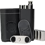 J.G. Hickory CIGAR FLASK & CUTTER GIFT SET (COLOR: Dark Brown)
