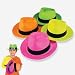 NEON COLOR PLASTIC GANGSTER HATS (1 DOZEN) - BULK