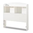 Logik Collection Bookcase Headboard in Pure White Finish By South Shore Furniture