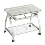 31WPt0xm0XL. SL160  Glass Printer Stand with Castors   Clear/ Silver