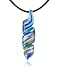  : AKUAMARINA SWIRL TWIST MURANO GLASS PENDANT NECKLACE TURQUOISE