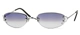 Authentic Cartier Rimless Titanium Sunglasses Unisex Blue Violet by