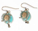 Silver Forest Sea Turtle Earrings MULTI