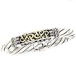 925 Silver Twisted Square Bracelet with 14k Gold Scroll Accents- 8 IN