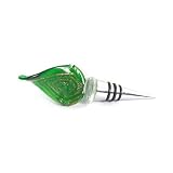Vintage Royal Handcrafted Art Glass Wine Bottle Stopper, Green Garden