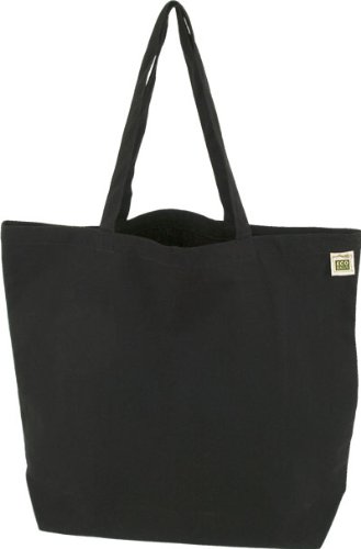 EcoBags Multipurpose Shopping Tote Natural Cotton in Black