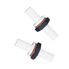 Nalgene barbed bulkhead fitting kit, 1/4" tubing ID
