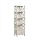 Anna Narrow Bookcase in White