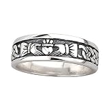 Sterling Silver Gents Oxidised Claddagh Ring - Made in Ireland