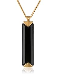 Sam Edelman Rectangle Stone Black Pendant Necklace, 32"