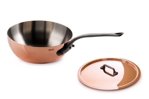 Mauviel M'heritage 150c 6412.21 1.7-Quart Curved Splayed Saute with Lid and Cast Iron Handle