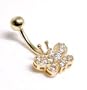 Elegant Cubic Zirconia CZ Butterfly Belly Ring - JewelryWeb