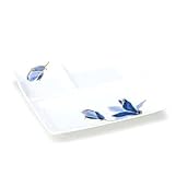 白磁木蓮 仕切皿(青) 【和皿・洋皿 波佐見】