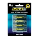 Powerex AA 2700mAh NiMH Rechargeable Batteries w/holder- 4 Batteries Per Pack