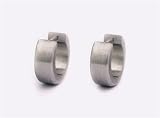 Small Curved Stainless Steel Hinged Hoop Earrings with Brushed Finish