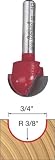 Freud 18-112 3/4-Inch Diameter Round Nose Router Bit with 1/4-Inch Shank