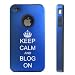 Apple iPhone 4 4S 4G Blue D1707 Aluminum & Silicone Case Cover Keep Calm and Blog On Crown