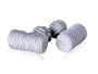 Classic White Silk Knot Log Cufflinks With Velour Pouch