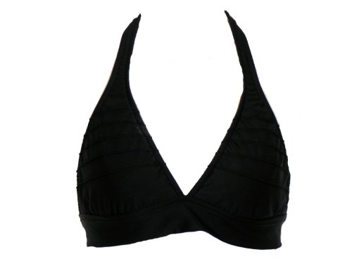 Radio Fiji Black Pleated Halter-FX Swimsuit-top S