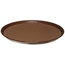 Cambro PT1600 16" Diameter Polytread Brown Polypropylene Non-Slip Round Tray