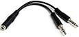 StarTech MUYHSFMM 3.5mm 4 Pin to 2x3 Pin 3.5mm Headset Splitter Adapter - F/M