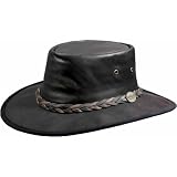 Barmah Squashy Bronco Australian Leather Hat: Black or Brown - 1022SB 