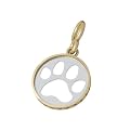 Bark Avenue Jewelers- Cut Out Paw Print Pendant 14 Karat Two Tone Gold - Medium